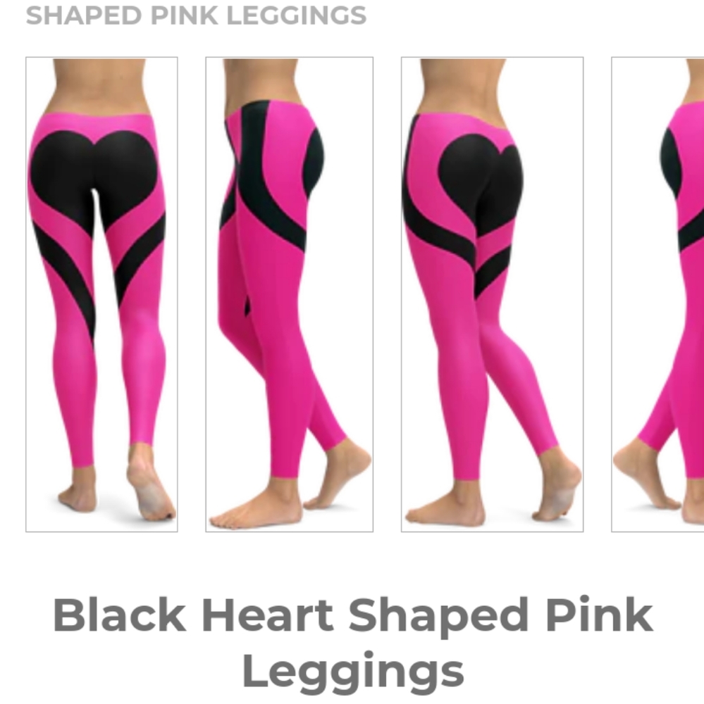 Gearbunch sport leggings pink black heart S